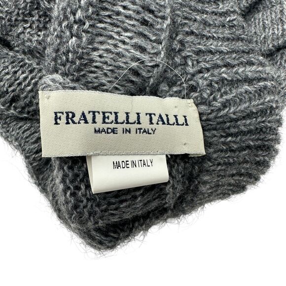 Fratelli Talli Italy Grey Acrylic Wool Mohair Blend Ribbed Beanie - Picture 4 of 4